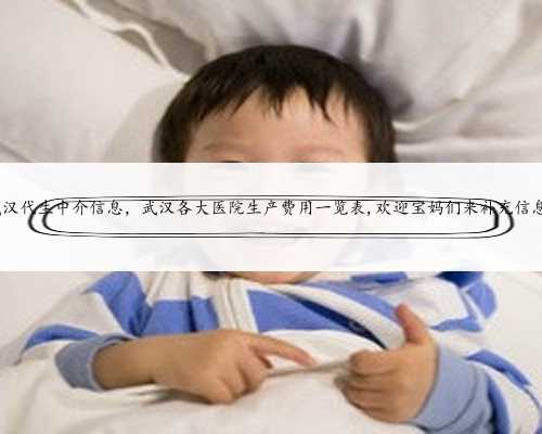 武汉代生中介信息，武汉各大医院生产费用一览表,欢迎宝妈们来补充信息!